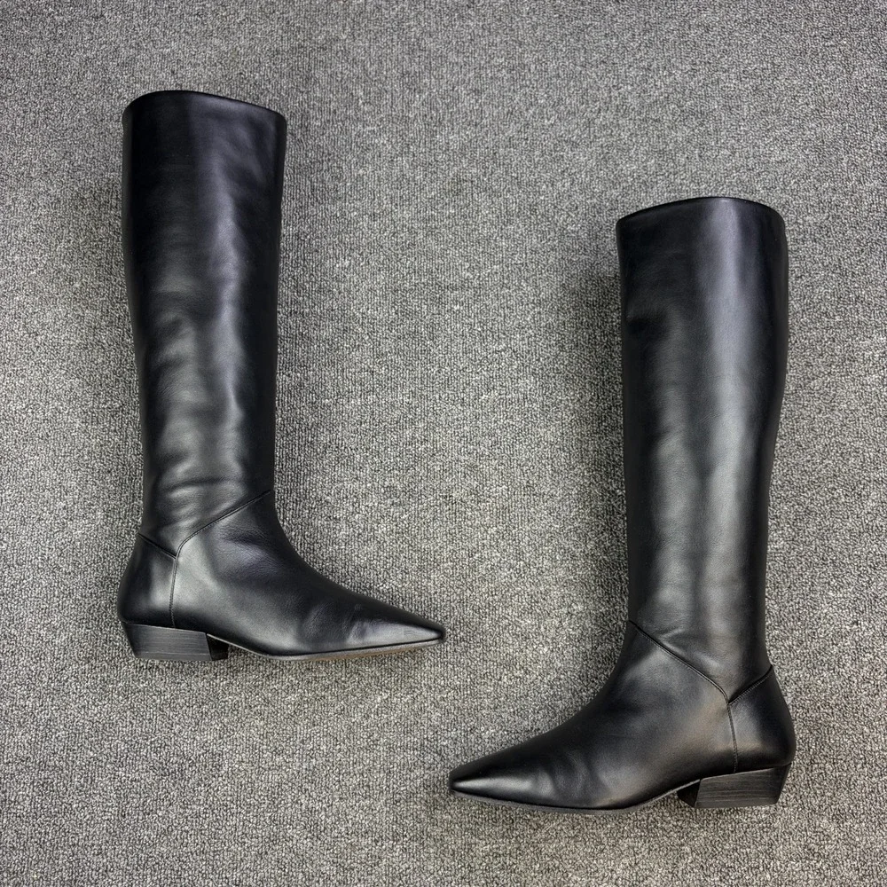 Banana Republic Italian Leather Tall Knee High Boots Black Women's Size 7